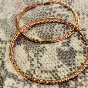 Faux Rose Gold hoop earrings